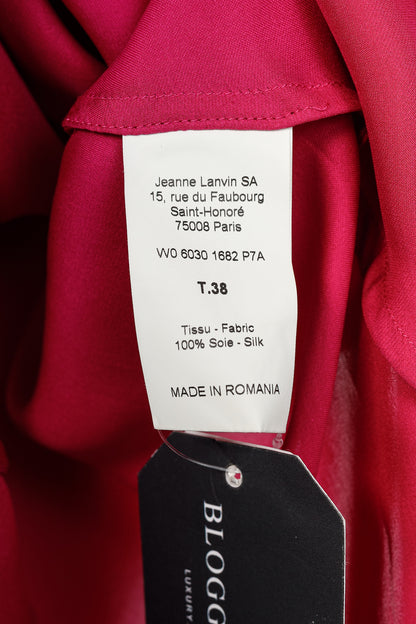 Lanvin SS/13 Fuchsia Silk Charmeuse Cowl-Neck Blouse
