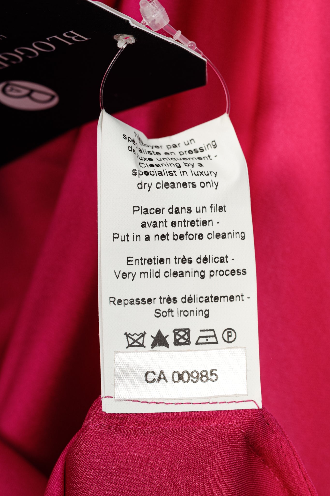 Lanvin SS/13 Fuchsia Silk Charmeuse Cowl-Neck Blouse