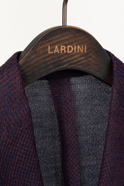 Lardini Liknit Unstructured Black & Maroon Knit Sweater Blazer
