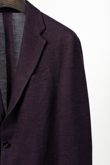 Lardini Liknit Unstructured Black & Maroon Knit Sweater Blazer