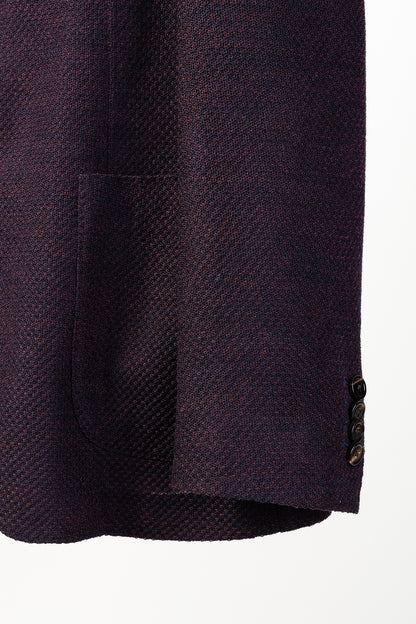 Lardini Liknit Unstructured Black & Maroon Knit Sweater Blazer