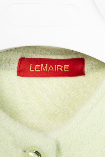 LEMAIRE Green Lame Geometric-Jacquard Button Cardigan
