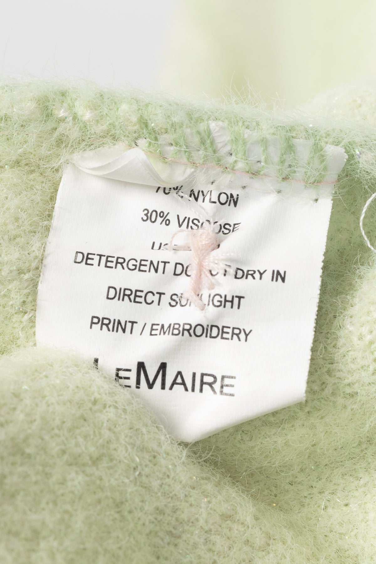 LEMAIRE Green Lame Geometric-Jacquard Button Cardigan