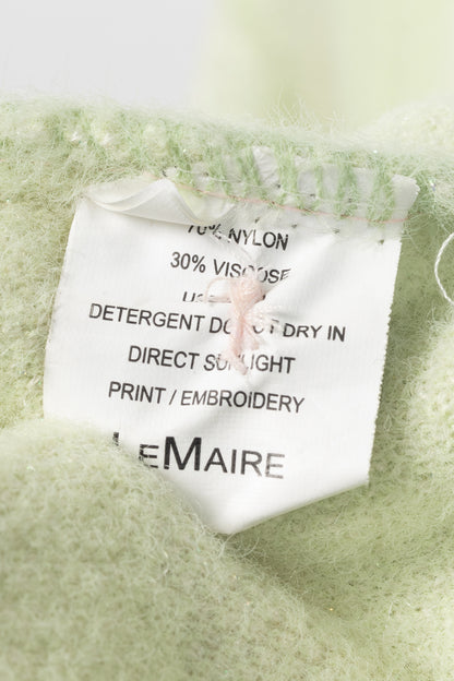 LEMAIRE Green Lame Geometric-Jacquard Button Cardigan
