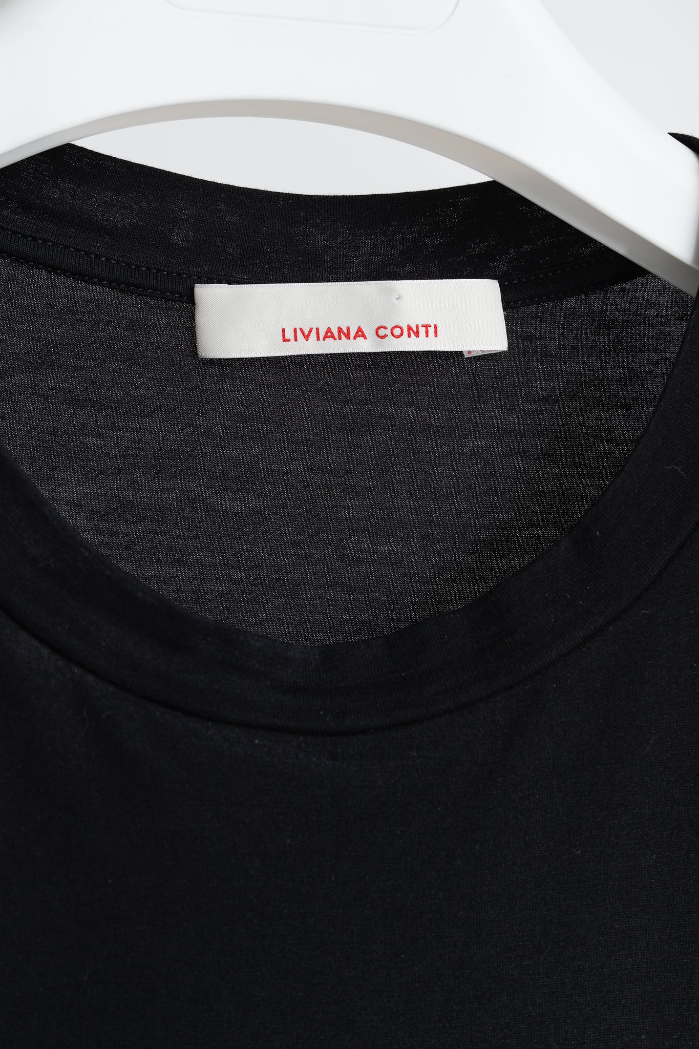 Liviana Conti Black & Beige Cotton T-Shirt Midi Dress