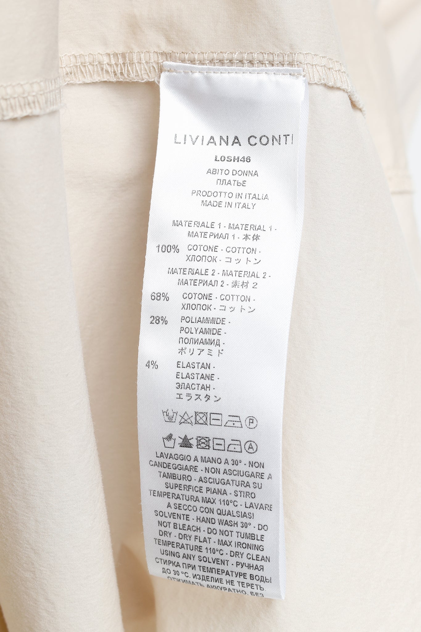 Liviana Conti Black & Beige Cotton T-Shirt Midi Dress