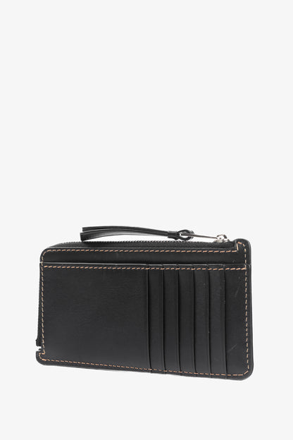 Loewe Puzzle Stitch Black Smooth Calf Leather L Coin Card Holder