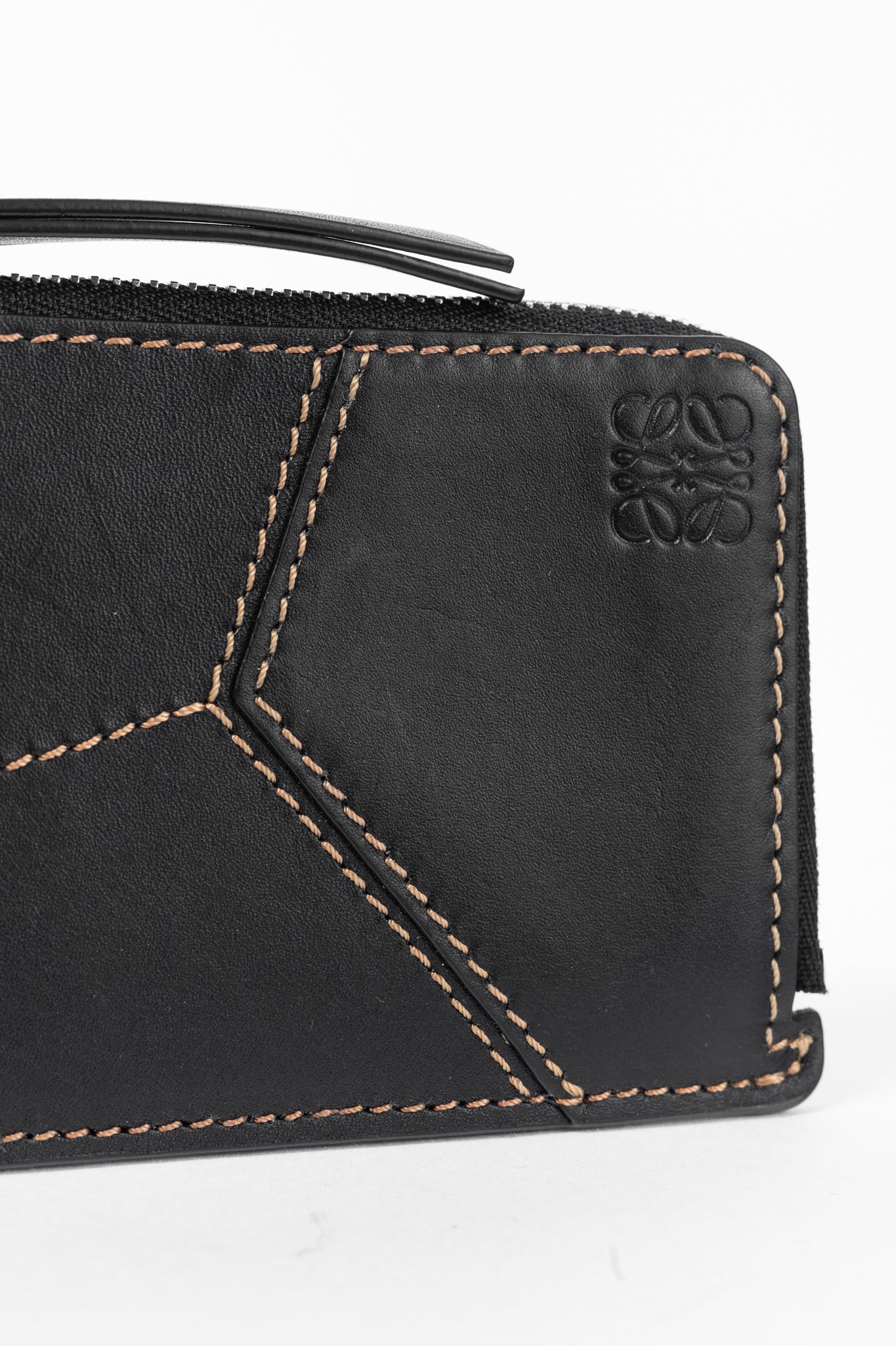 Loewe Puzzle Stitch Black Smooth Calf Leather L Coin Card Holder