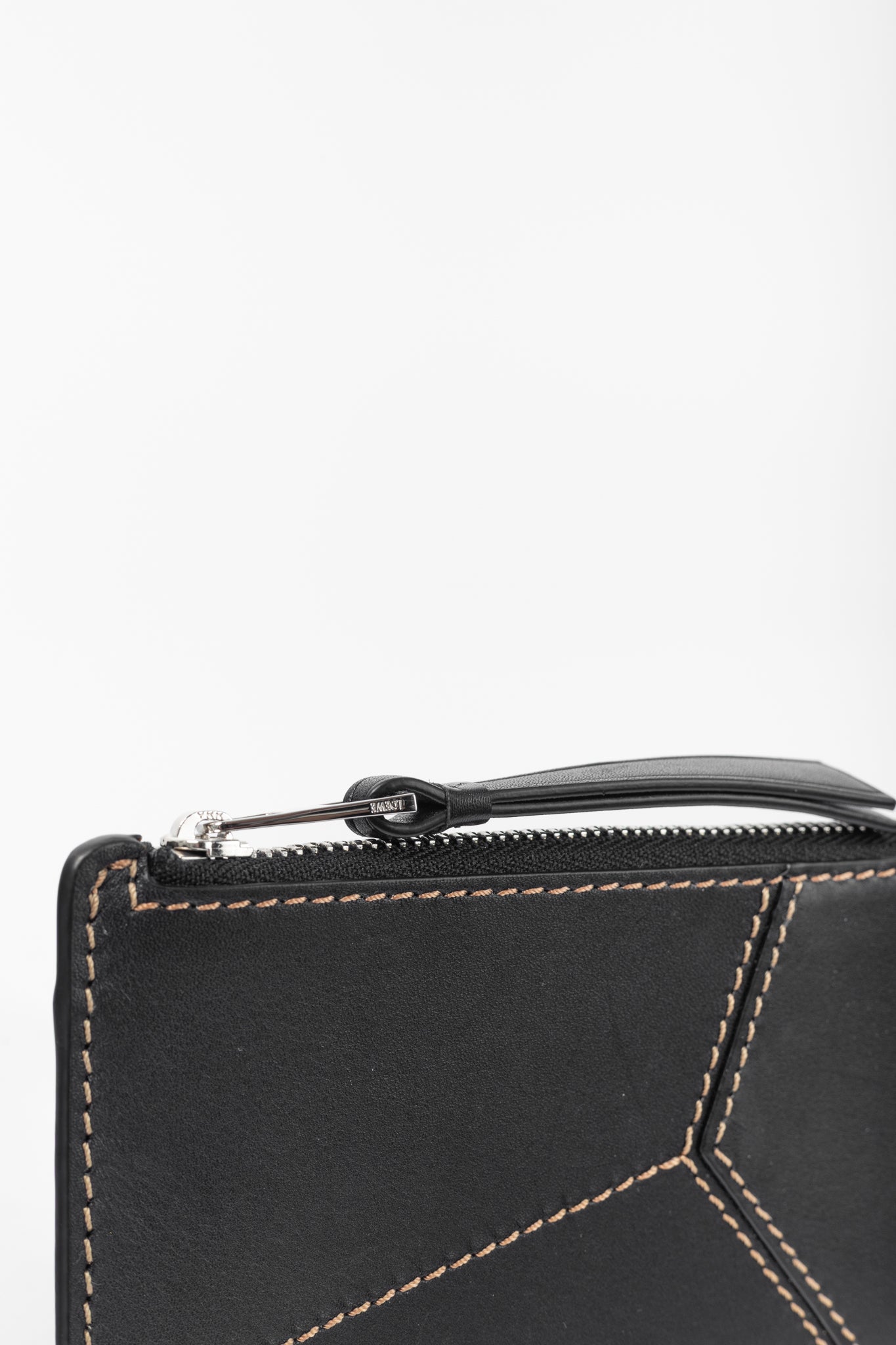 Loewe Puzzle Stitch Black Smooth Calf Leather L Coin Card Holder