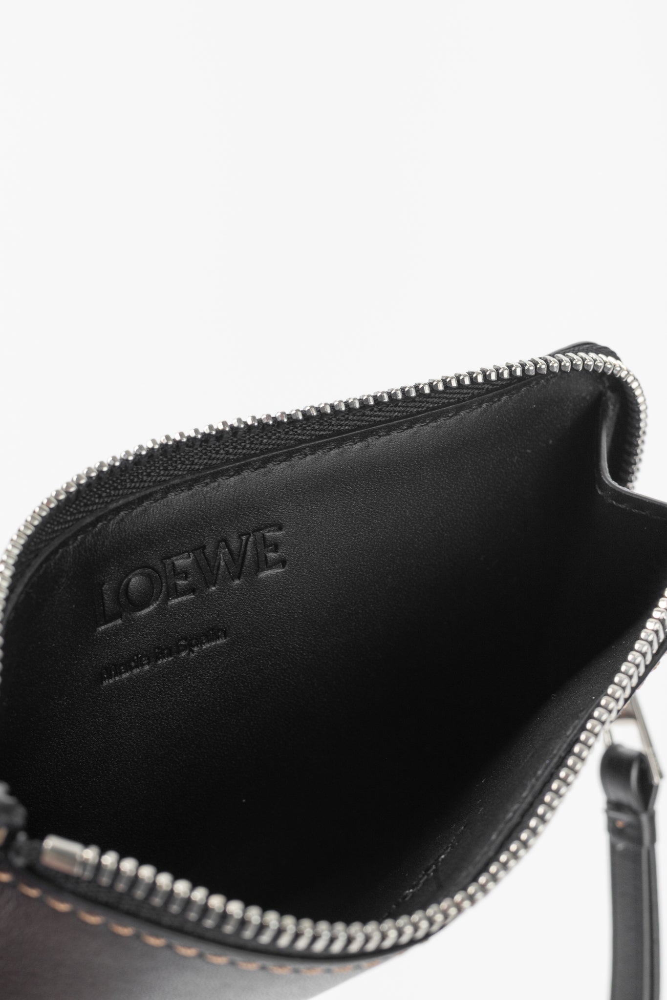 Loewe Puzzle Stitch Black Smooth Calf Leather L Coin Card Holder