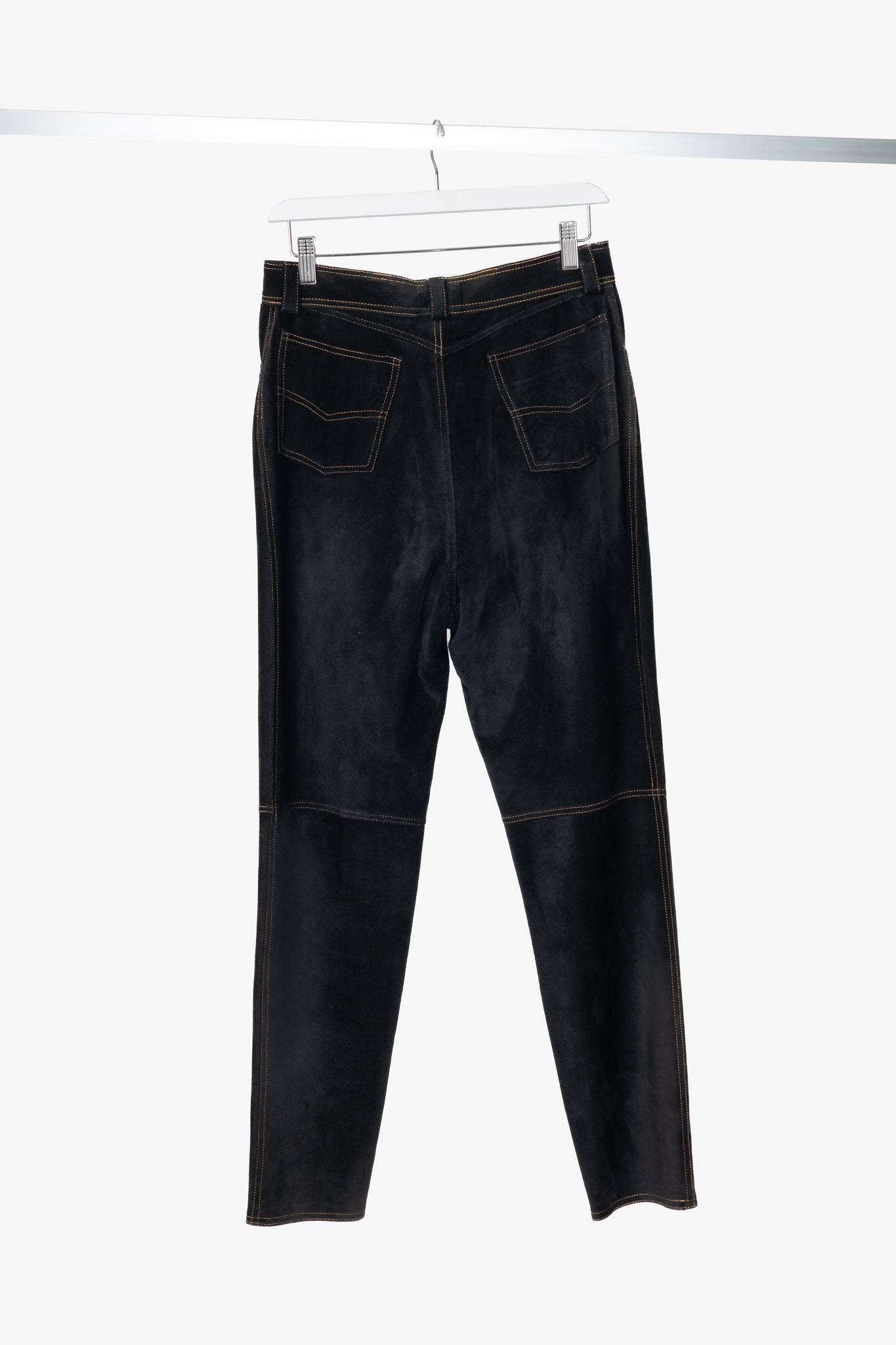 Loewe Black Suede Panelled Slim Pants