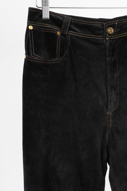 Loewe Black Suede Panelled Slim Pants