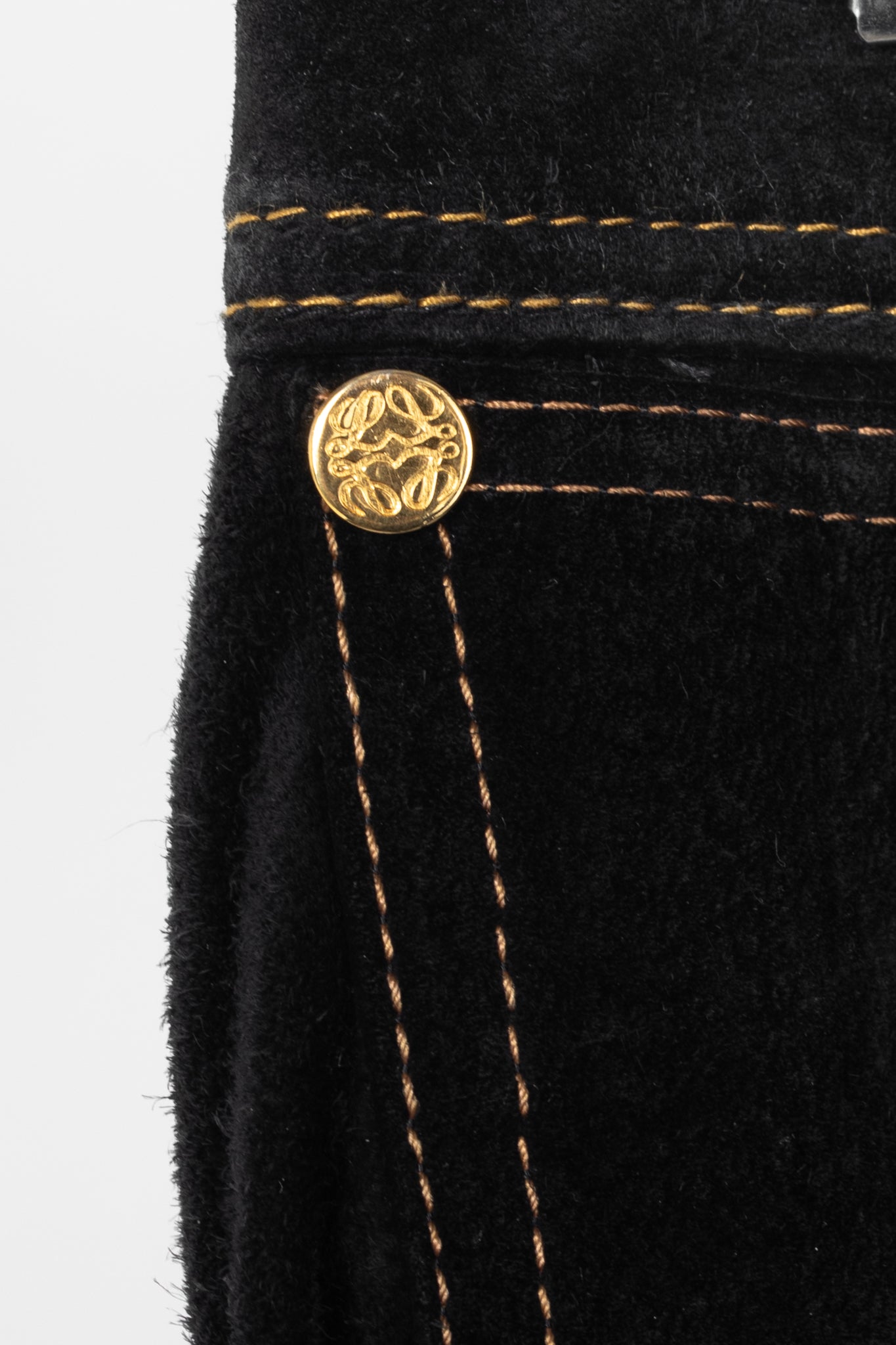 Loewe Black Suede Panelled Slim Pants