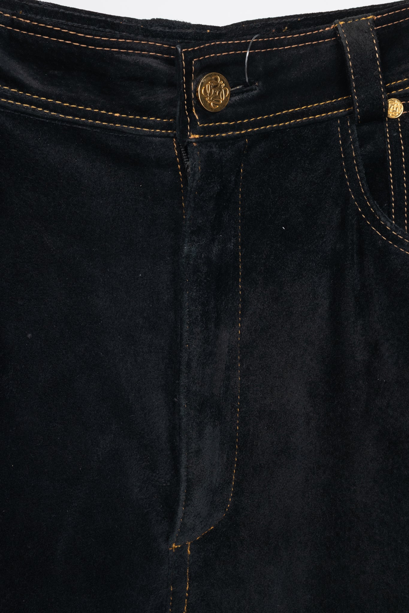 Loewe Black Suede Panelled Slim Pants