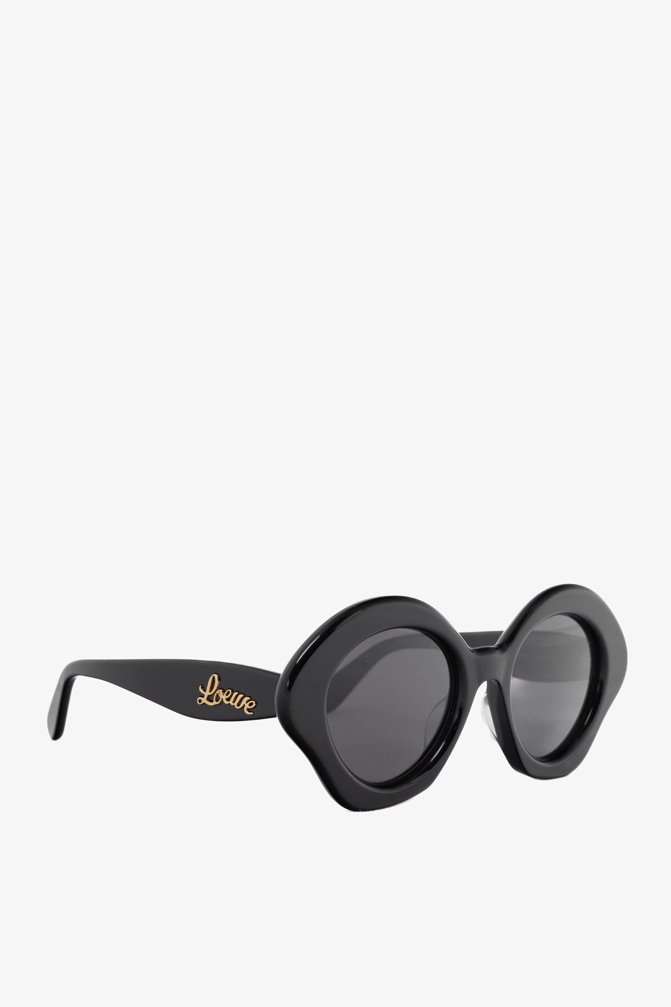 Loewe LW40125U Black & Smoke Logo-Temple Cat-Eye Sunglasses