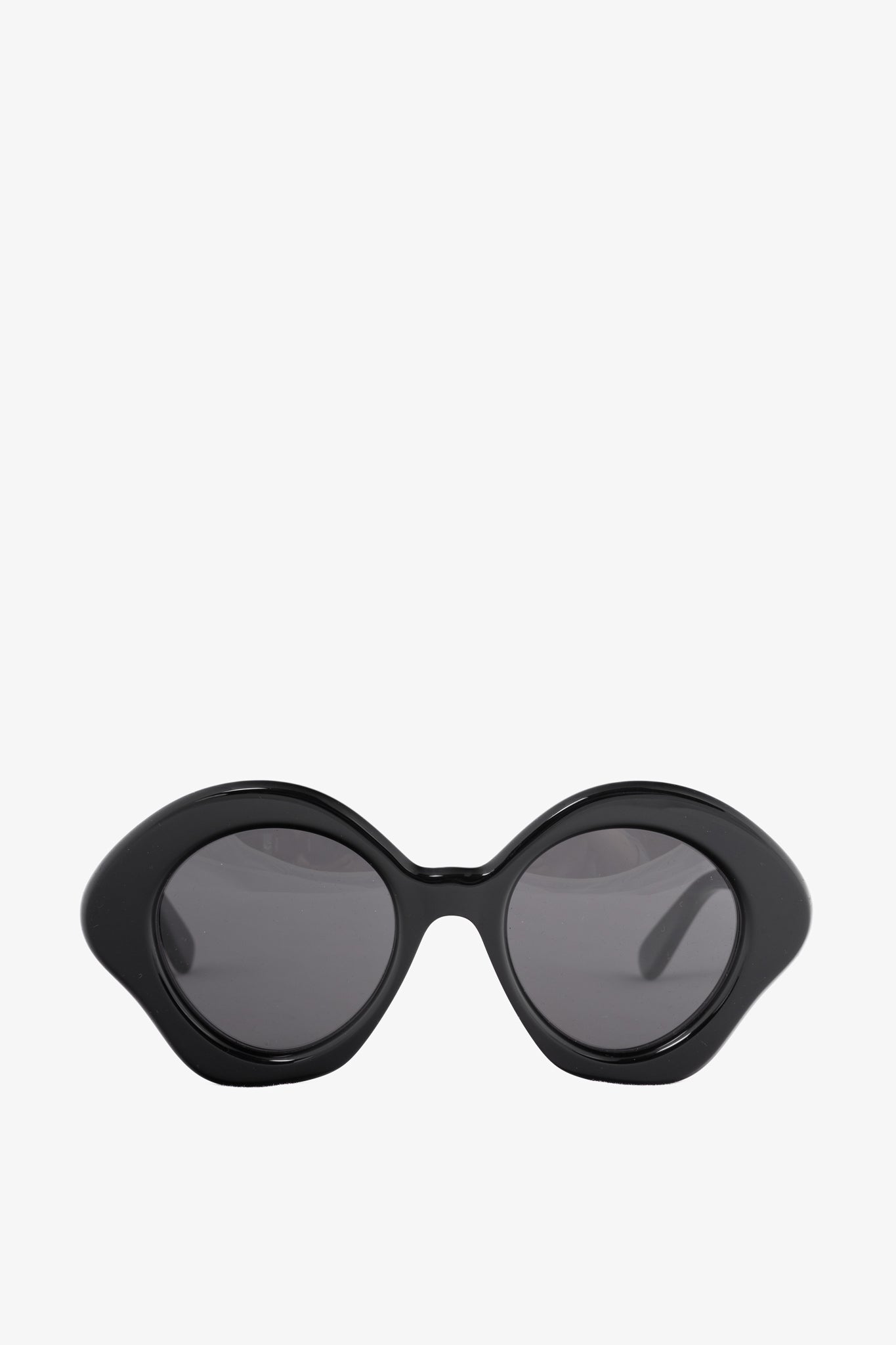 Loewe LW40125U Black & Smoke Logo-Temple Cat-Eye Sunglasses