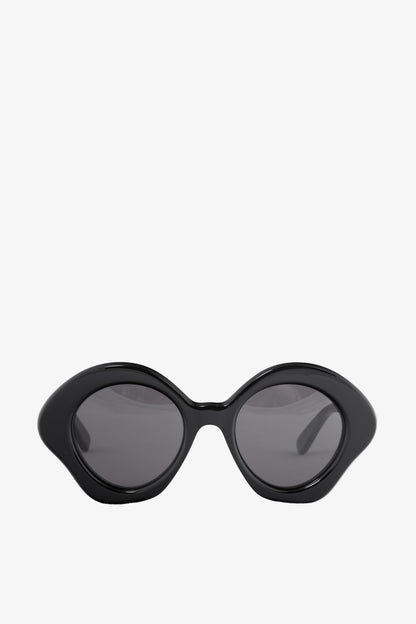 Loewe LW40125U Black & Smoke Logo-Temple Cat-Eye Sunglasses