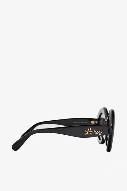 Loewe LW40125U Black & Smoke Logo-Temple Cat-Eye Sunglasses