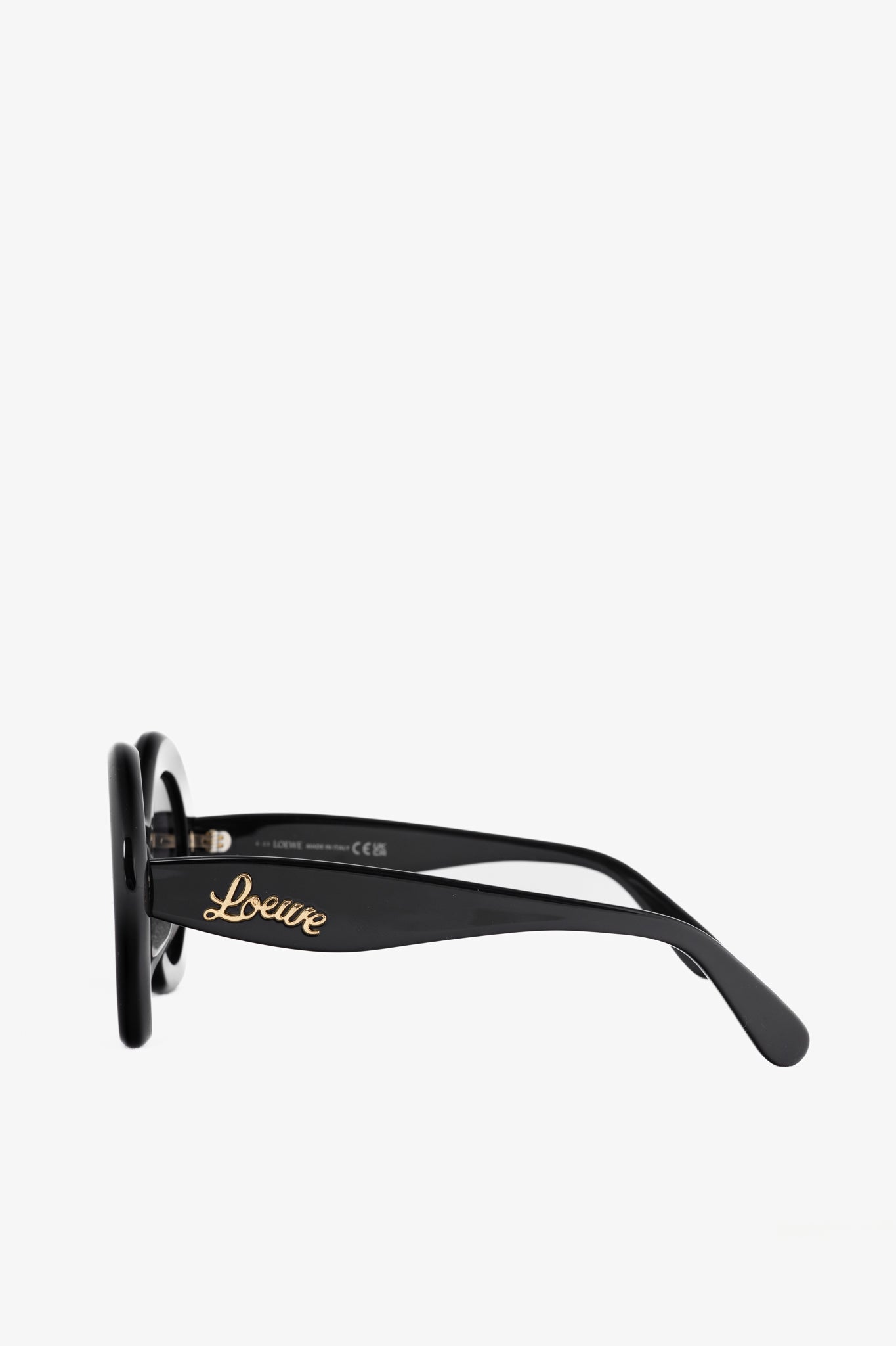 Loewe LW40125U Black & Smoke Logo-Temple Cat-Eye Sunglasses