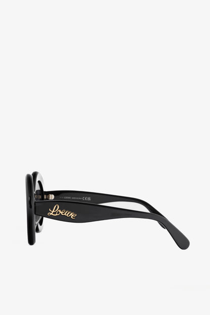 Loewe LW40125U Black & Smoke Logo-Temple Cat-Eye Sunglasses