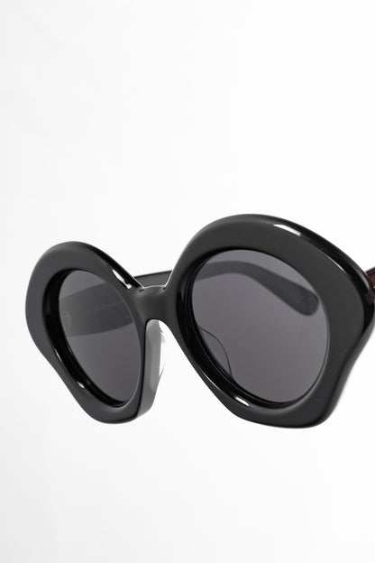 Loewe LW40125U Black & Smoke Logo-Temple Cat-Eye Sunglasses