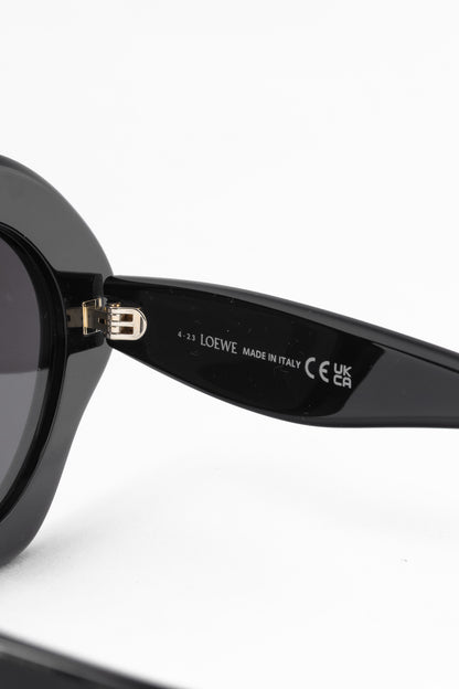 Loewe LW40125U Black & Smoke Logo-Temple Cat-Eye Sunglasses