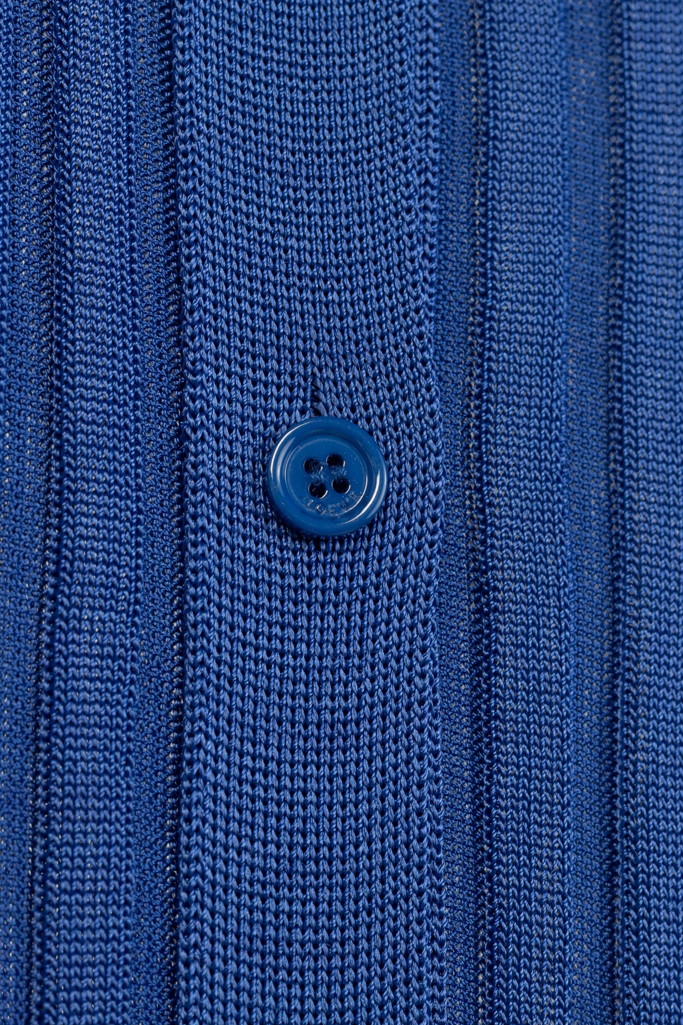 Loewe Night Blue Ribbed-Knit Buttoned Midi Dress
