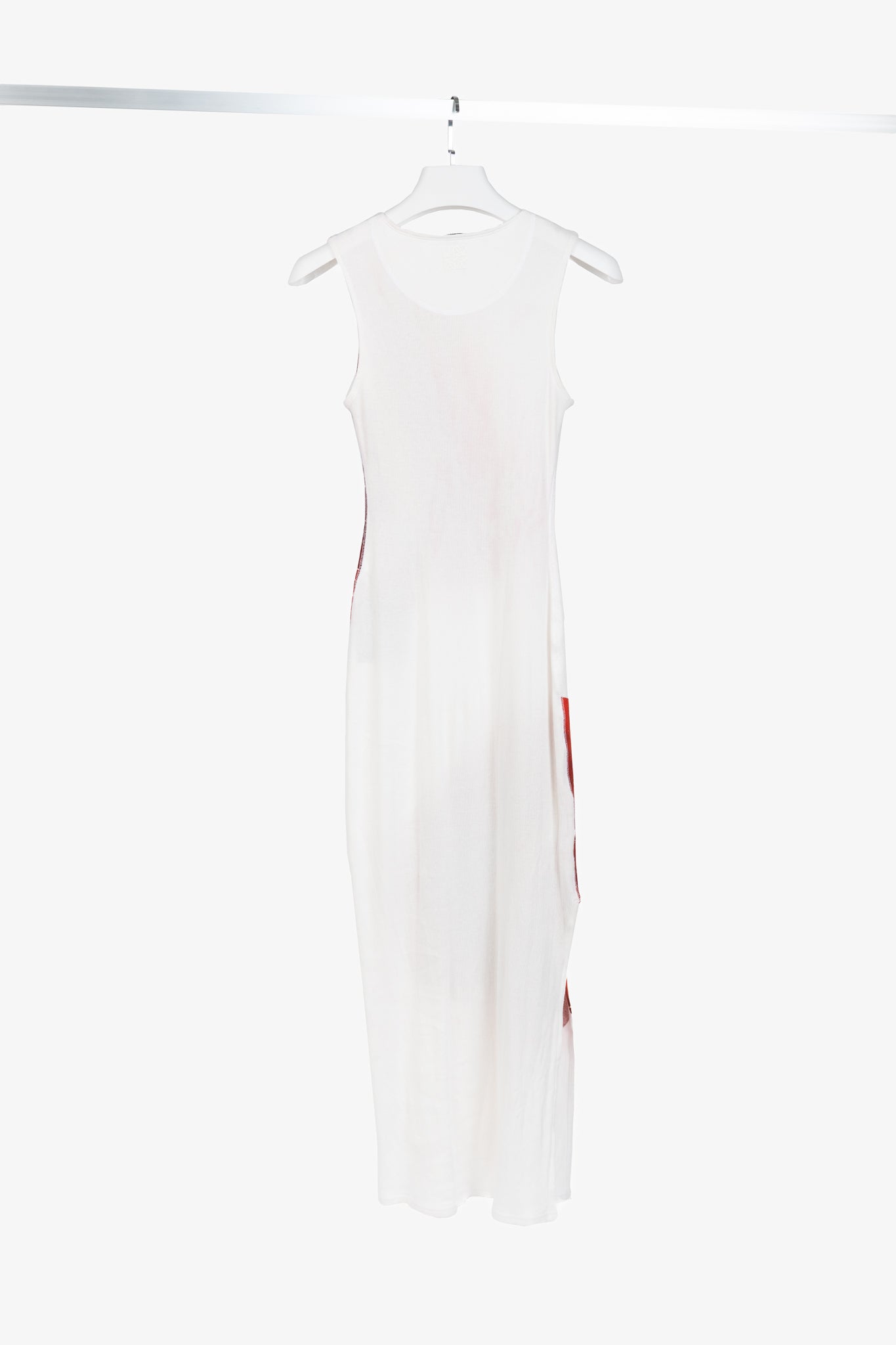 Loewe SS/23 White Anthurium Floral Ribbed-Cotton Maxi Tank Dress
