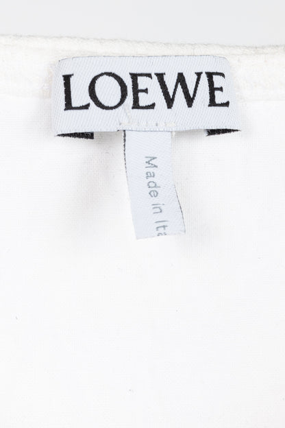 Loewe SS/23 White Anthurium Floral Ribbed-Cotton Maxi Tank Dress