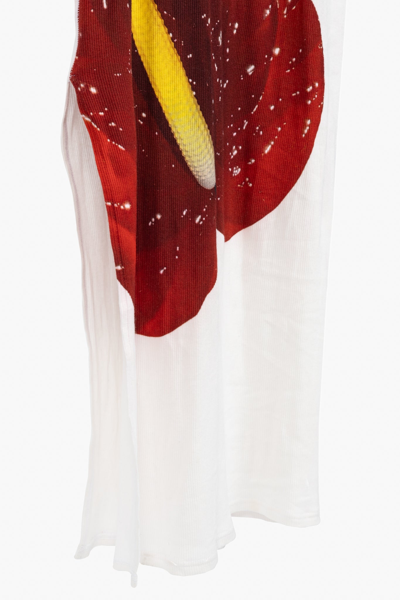 Loewe SS/23 White Anthurium Floral Ribbed-Cotton Maxi Tank Dress