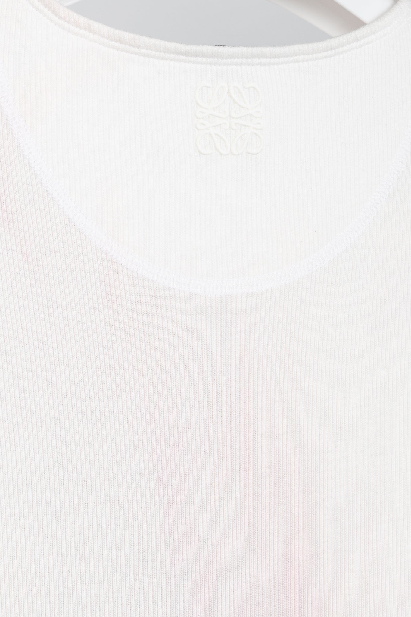Loewe SS/23 White Anthurium Floral Ribbed-Cotton Maxi Tank Dress