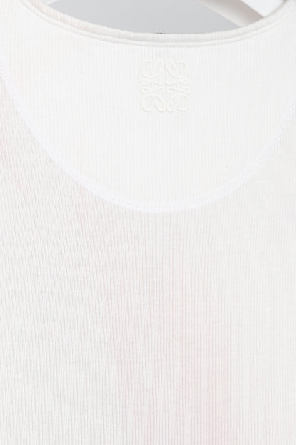 Loewe SS/23 White Anthurium Floral Ribbed-Cotton Maxi Tank Dress