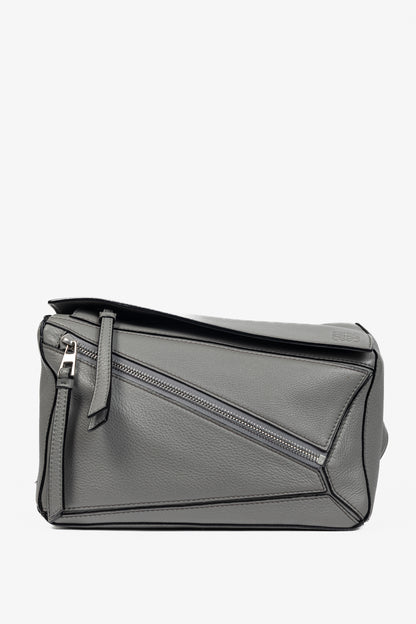 Loewe Puzzle Pearl Grey Classic Calfskin Bumbag