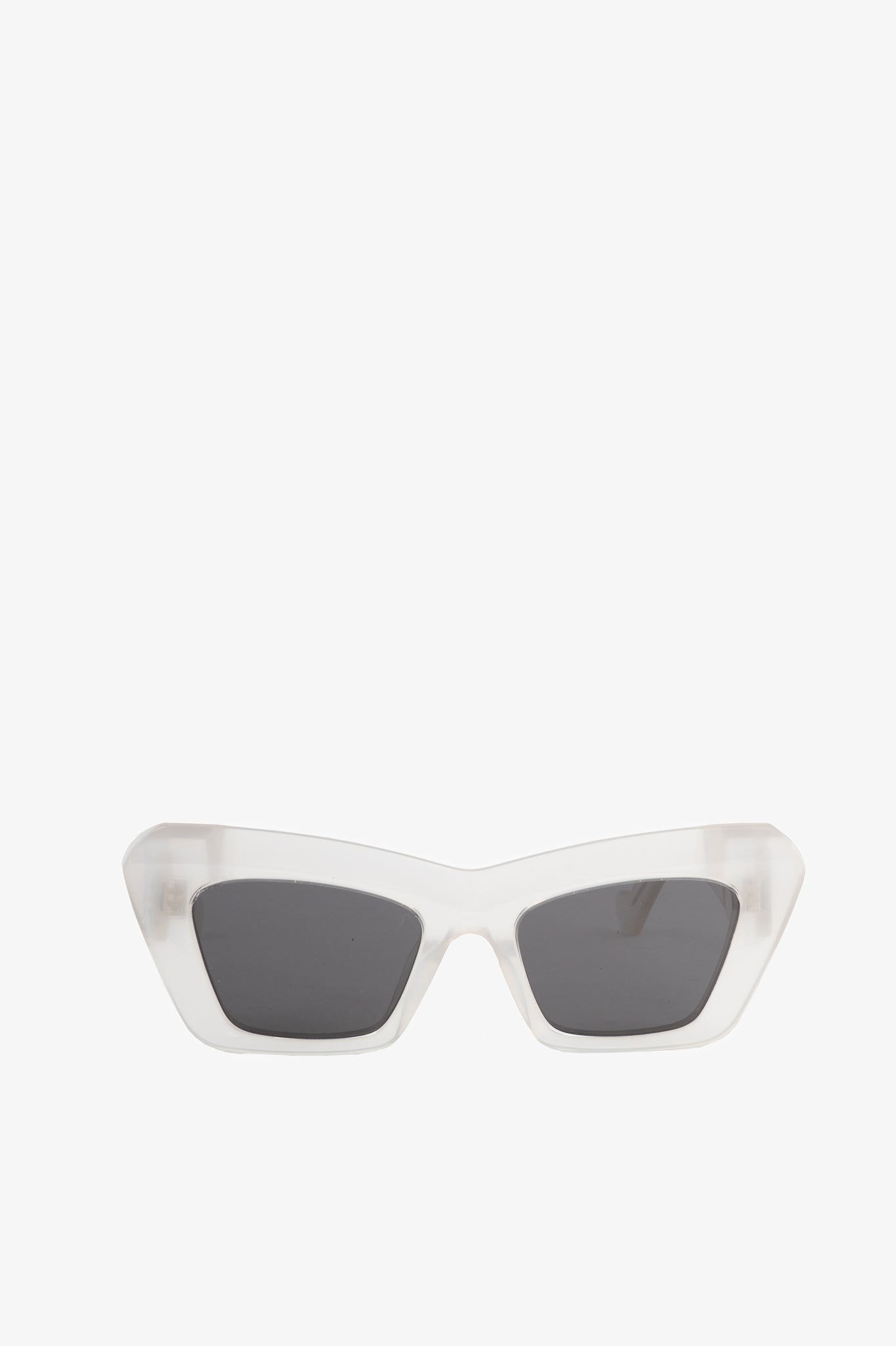 Loewe LW40036I Transparent White Anagram-Temple Cat-Eye Sunglasses