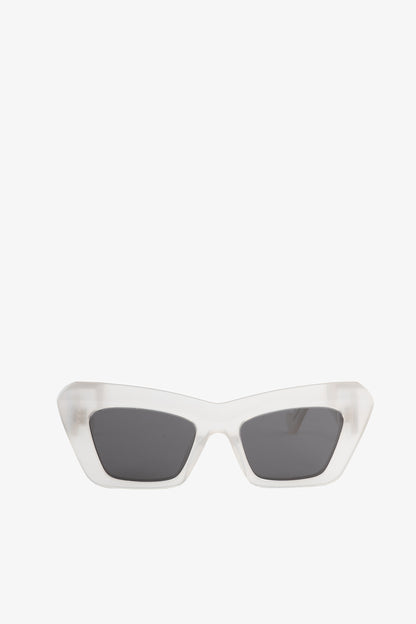 Loewe LW40036I Transparent White Anagram-Temple Cat-Eye Sunglasses