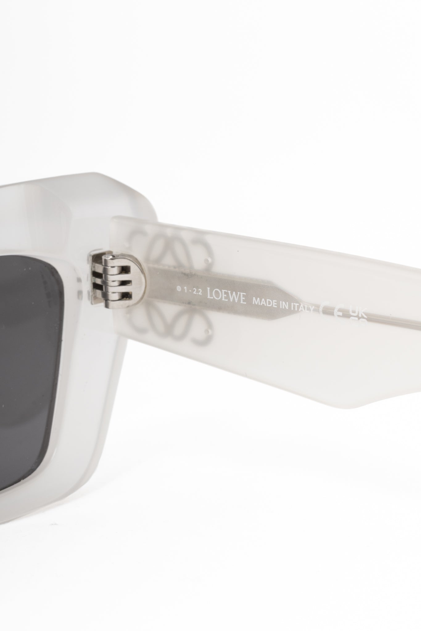 Loewe LW40036I Transparent White Anagram-Temple Cat-Eye Sunglasses