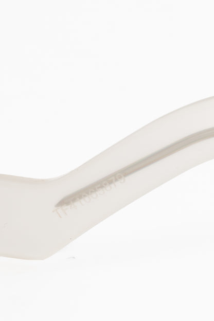 Loewe LW40036I Transparent White Anagram-Temple Cat-Eye Sunglasses