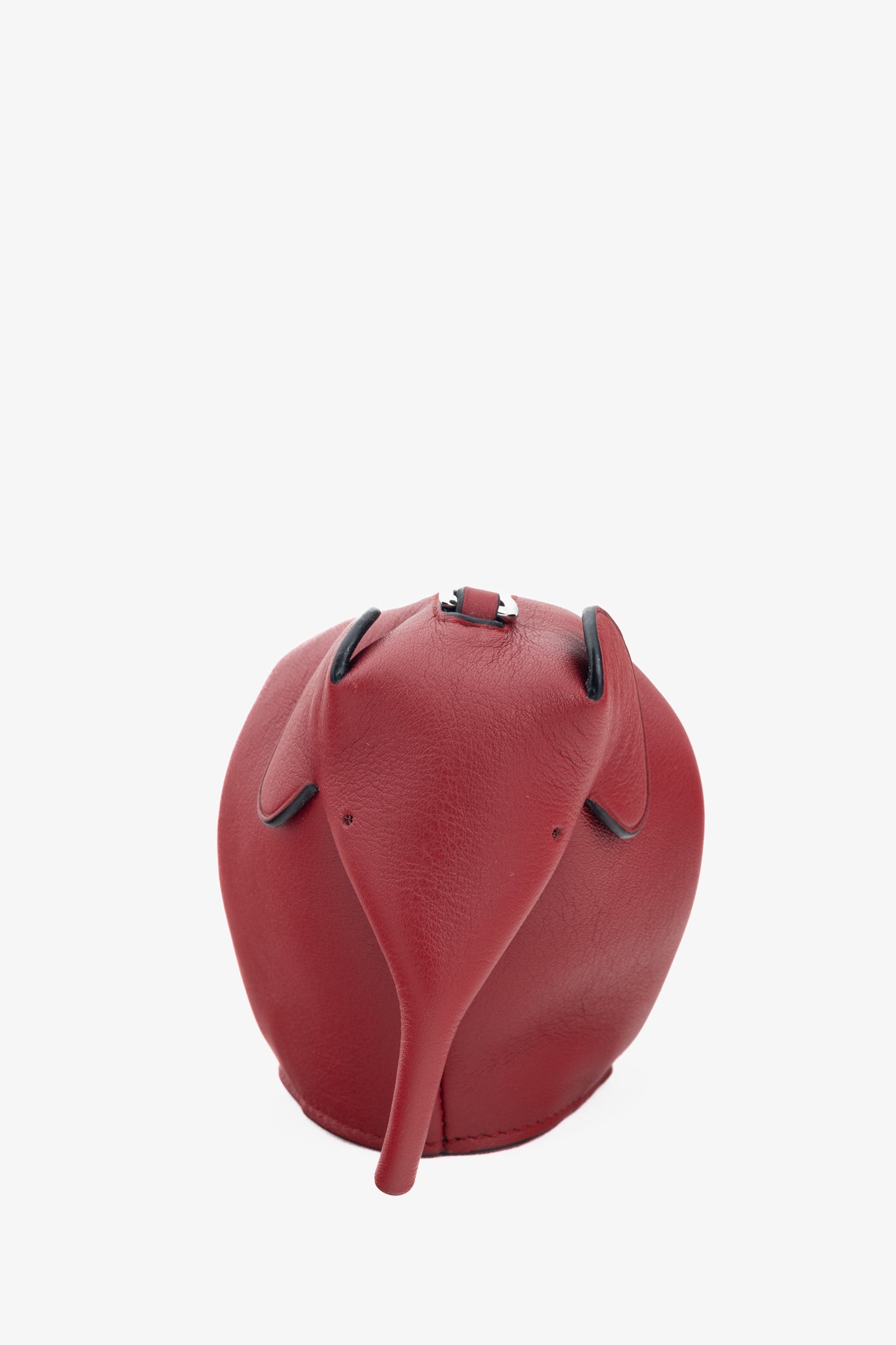 Loewe Red Calfskin Elephant Mini Coin Pouch