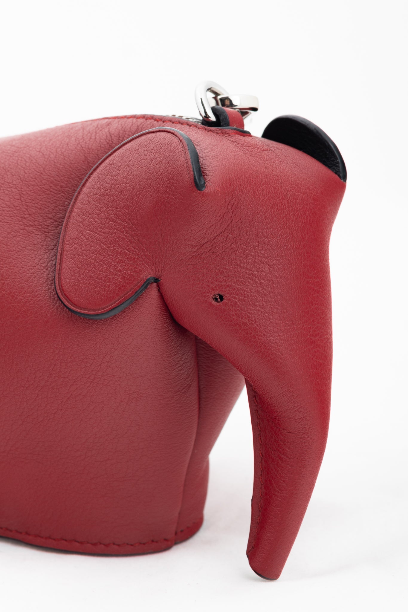 Loewe Red Calfskin Elephant Mini Coin Pouch