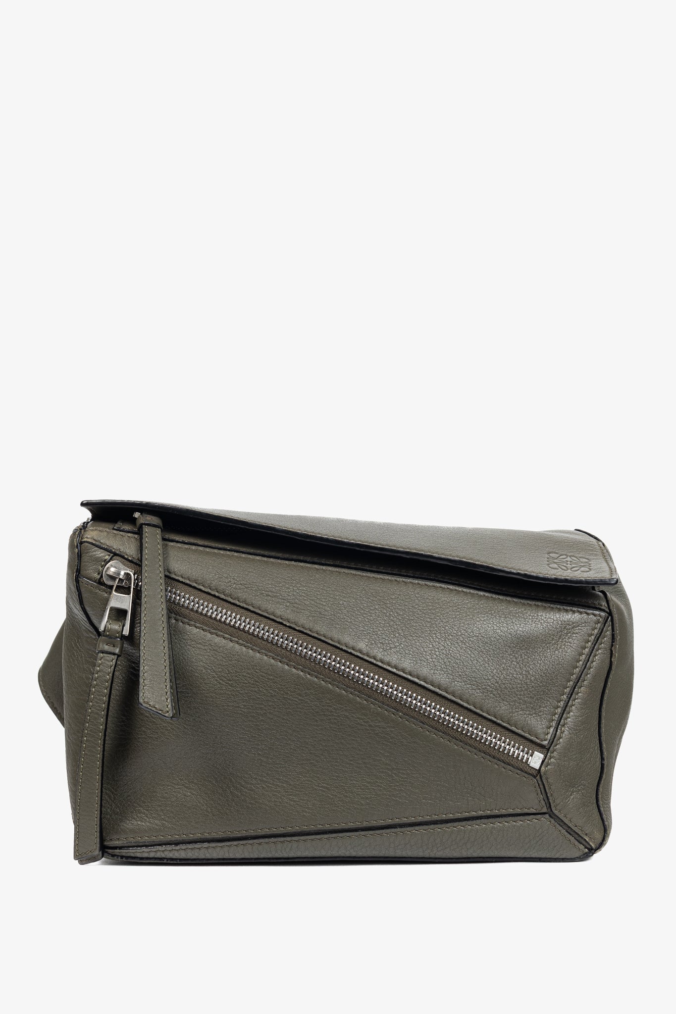 Loewe Puzzle Khaki Green Classic Calfskin Bumbag
