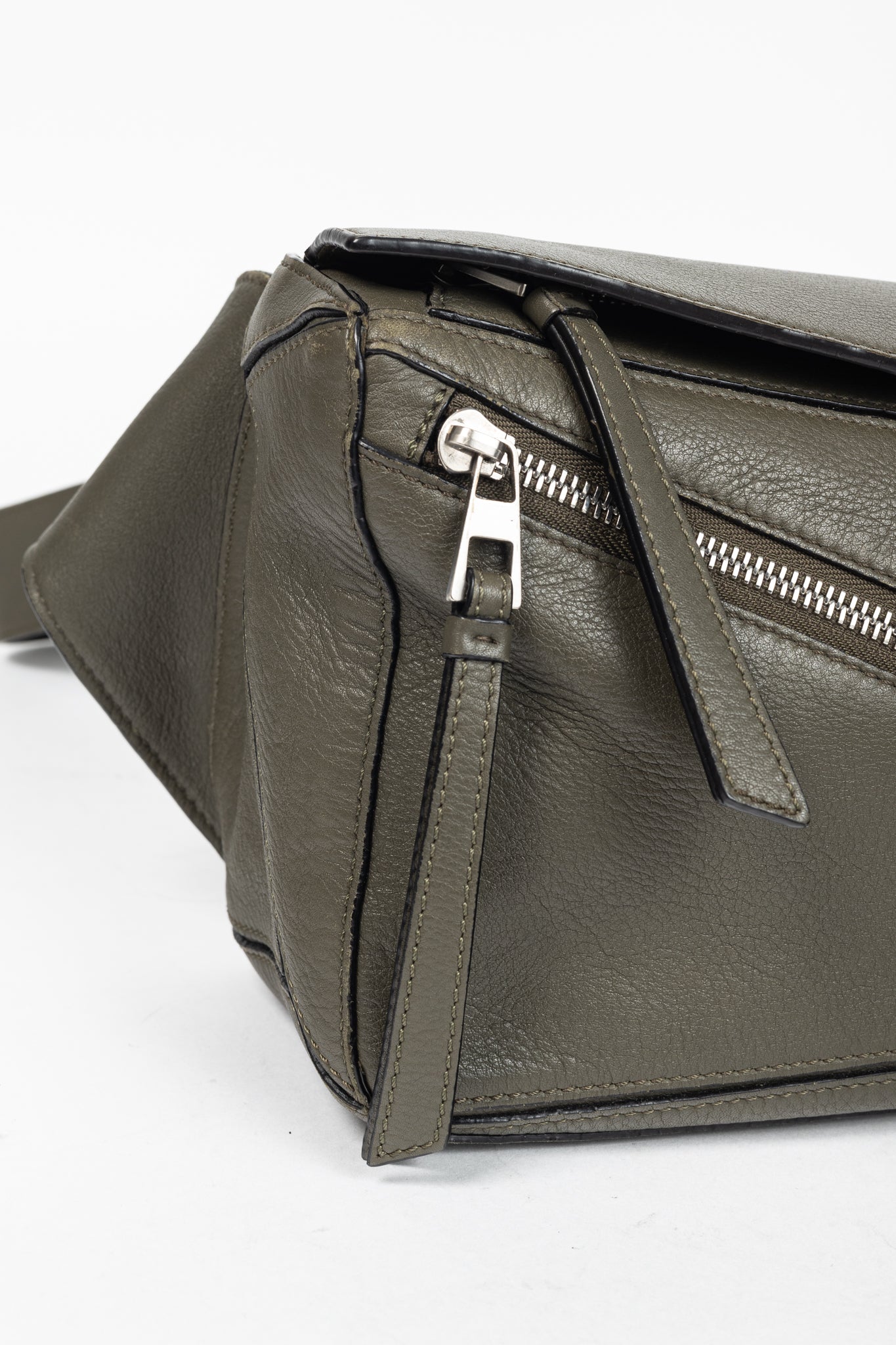 Loewe Puzzle Khaki Green Classic Calfskin Bumbag