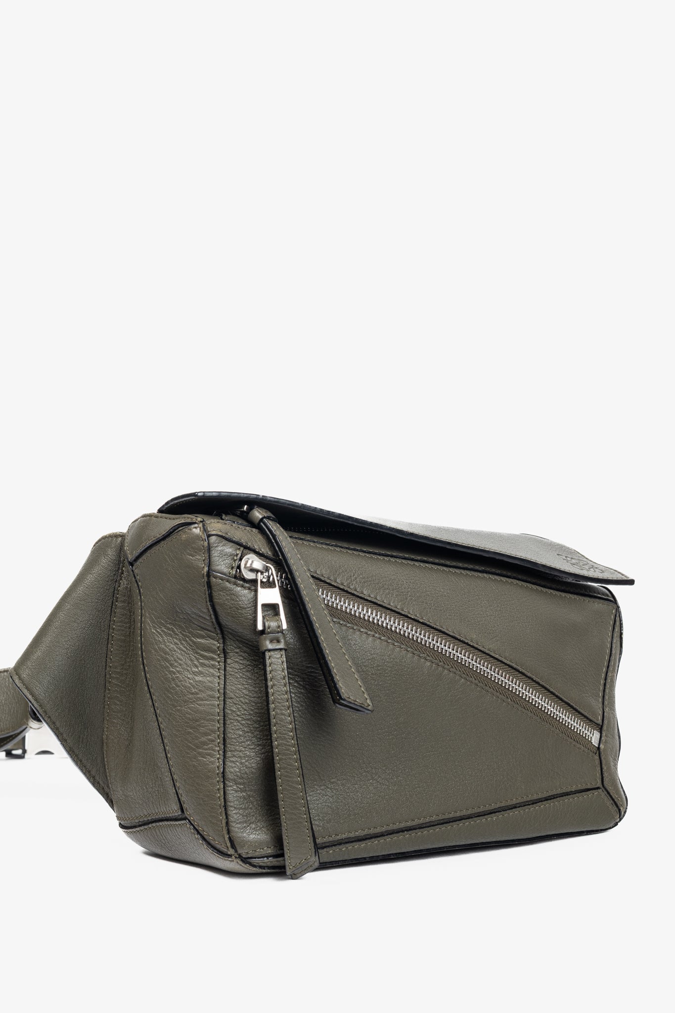 Loewe Puzzle Khaki Green Classic Calfskin Bumbag