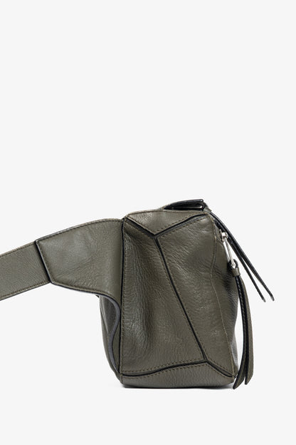 Loewe Puzzle Khaki Green Classic Calfskin Bumbag