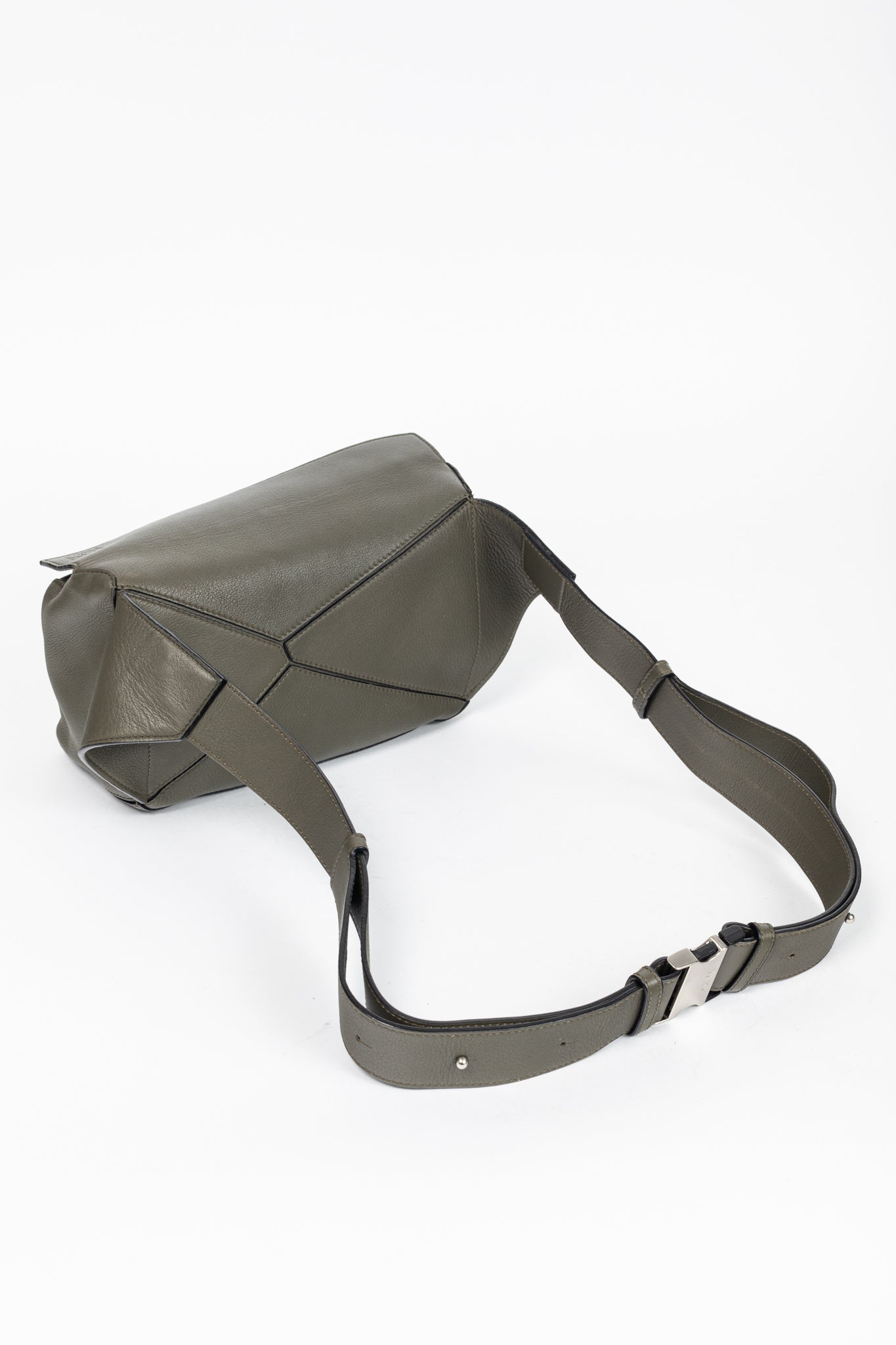 Loewe Puzzle Khaki Green Classic Calfskin Bumbag