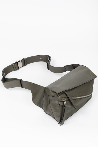 Loewe Puzzle Khaki Green Classic Calfskin Bumbag