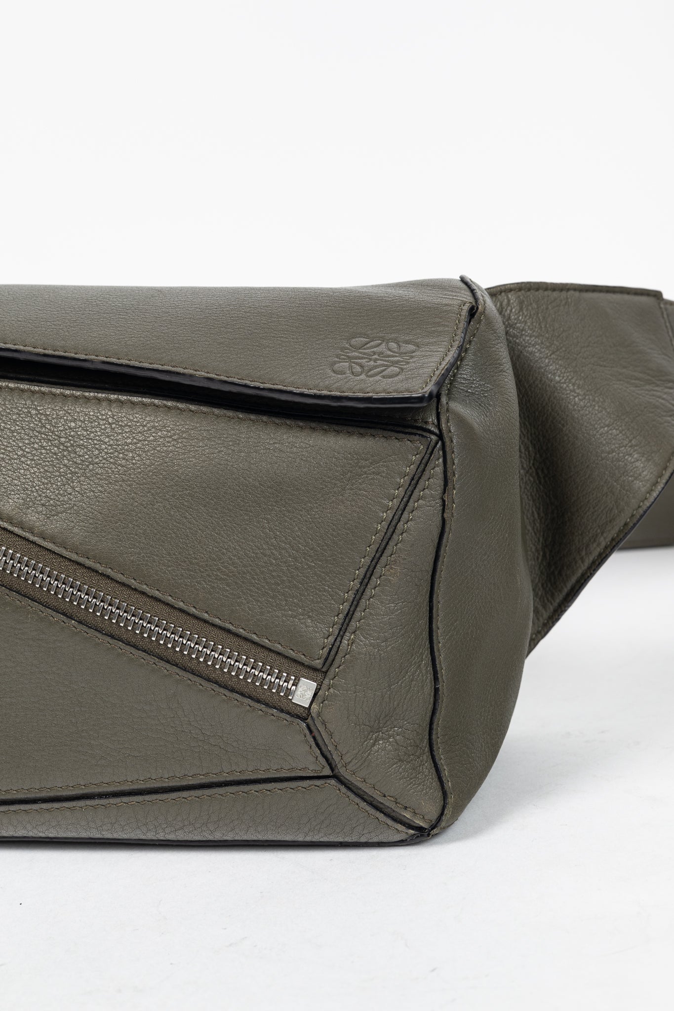 Loewe Puzzle Khaki Green Classic Calfskin Bumbag