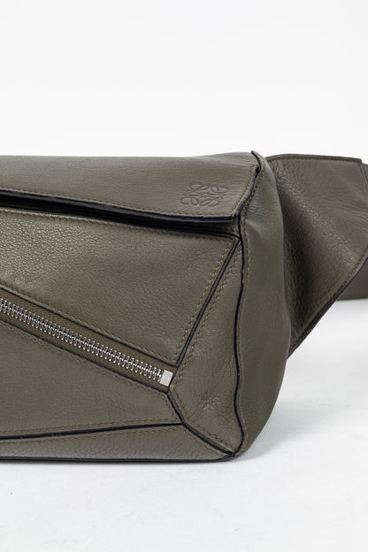 Loewe Puzzle Khaki Green Classic Calfskin Bumbag