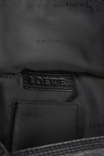 Loewe Nappa Aire Metallic Black Sheep Skin Anagram Handbag