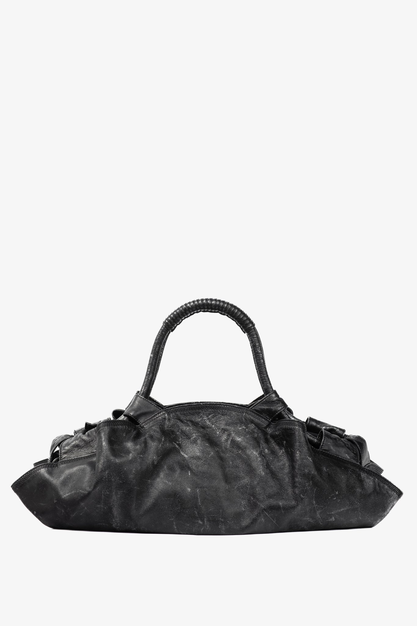Loewe Nappa Aire Metallic Black Sheep Skin Anagram Handbag