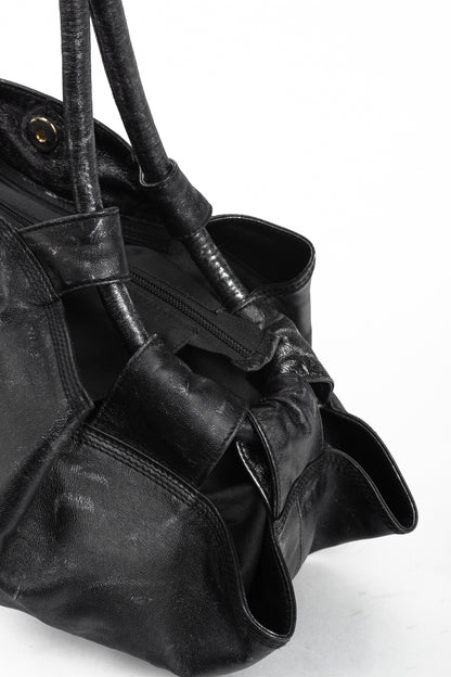 Loewe Nappa Aire Metallic Black Sheep Skin Anagram Handbag